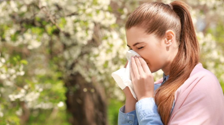 Woman with Allergies